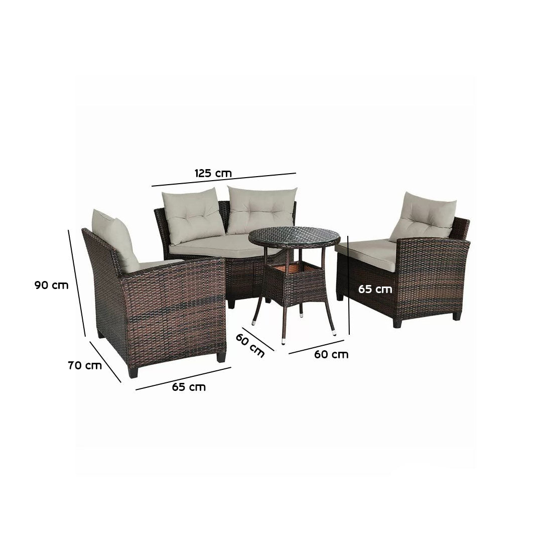 Prussia rattan corner is enough for 4 people in a semicircular shape