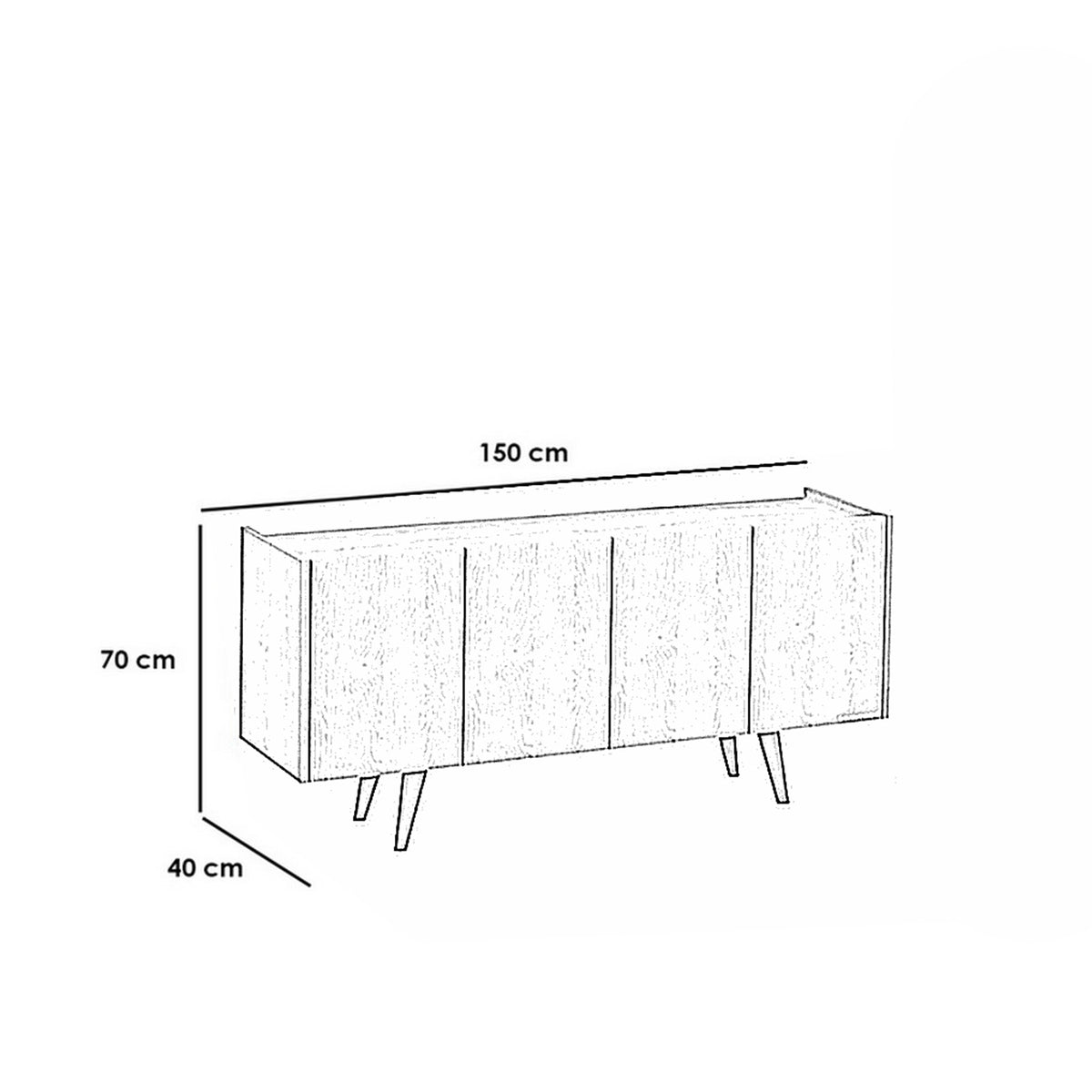 Spanish MDF buffet - 70 x 40 x 150 cm - OSM-576