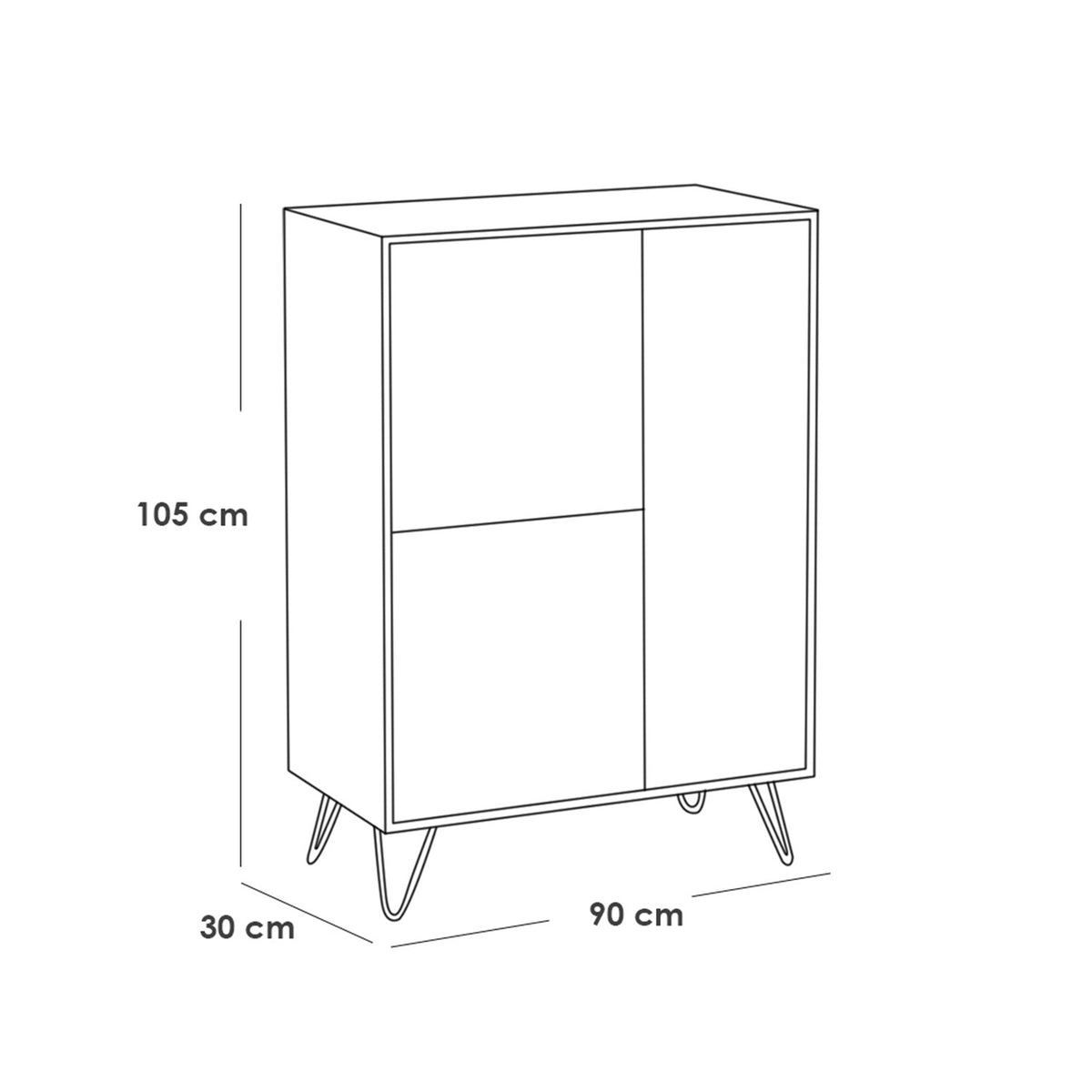 Spanish MDF buffet - 105 x 90 x 30 cm - OSM-590