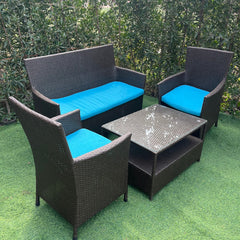 Sofa set with 2 chairs and 2 rattan tables - OS-476