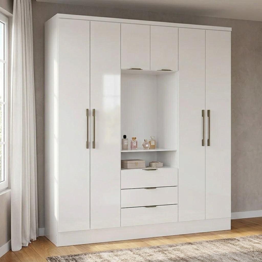 Large MDF Wood Wardrobe with Practical Design for Organizing Clothes – WAF-213