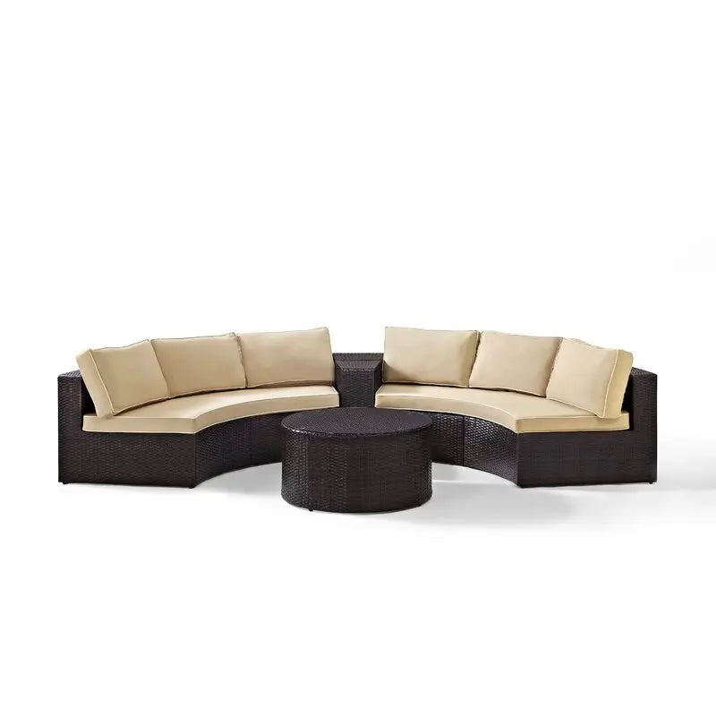 Sylvia's semi-circular rattan VIP corner serves 6 people