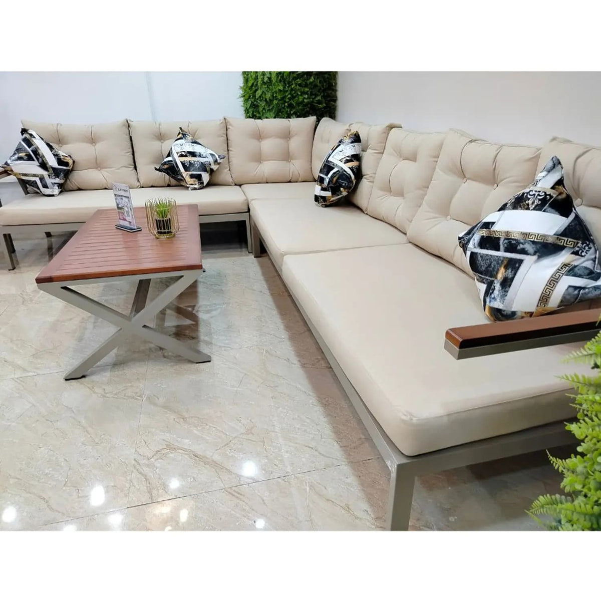 Ivana rattan dining set for 6 people - OS-394
