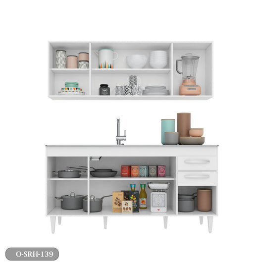 Two piece kitchen made of high quality MDF wood - O-SRH-139