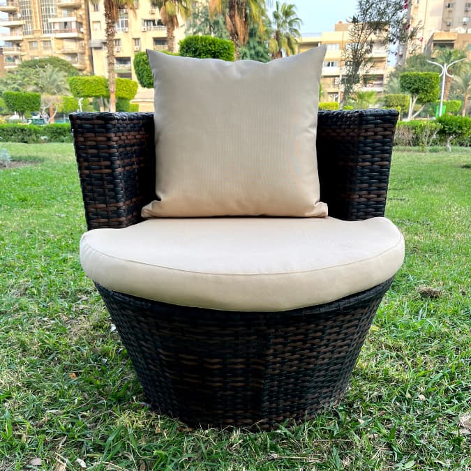 Set of 2 Ultra Garden Rattan Chairs and Table - OS-460