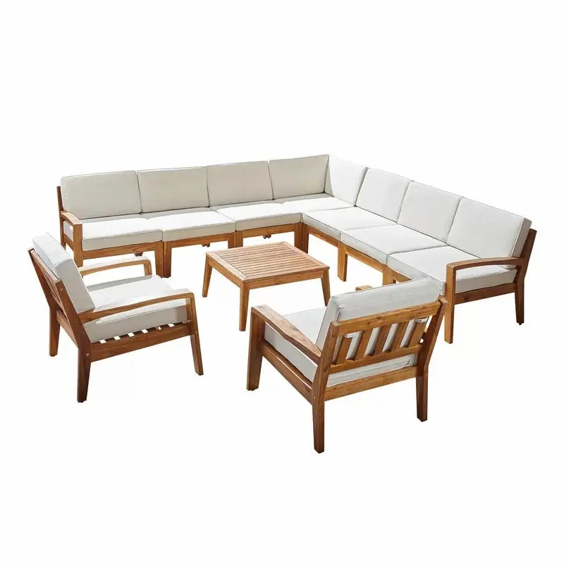 Thiago corner made of beech wood accommodates 9 people