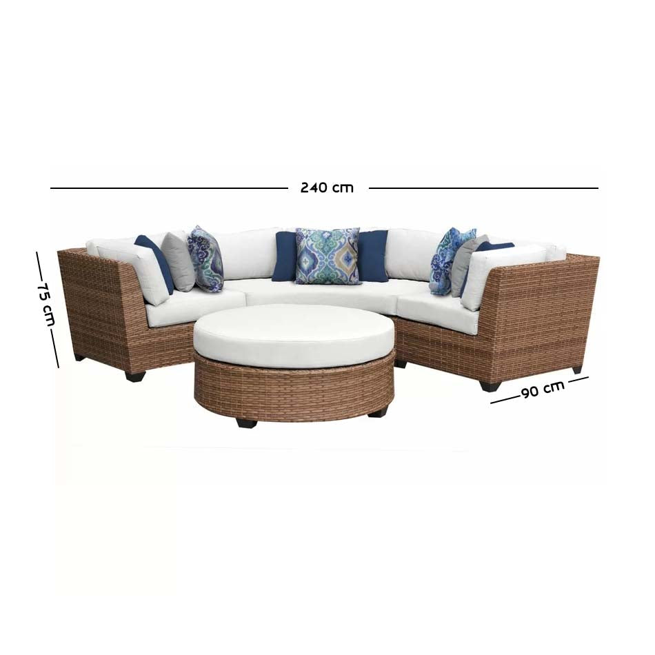 VIP corner Rattan accommodates 5 people in a semicircle