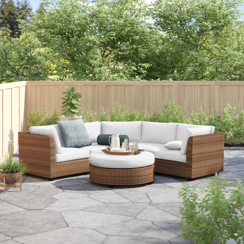 VIP corner Rattan accommodates 5 people in a semicircle – اوسكار للأثاث