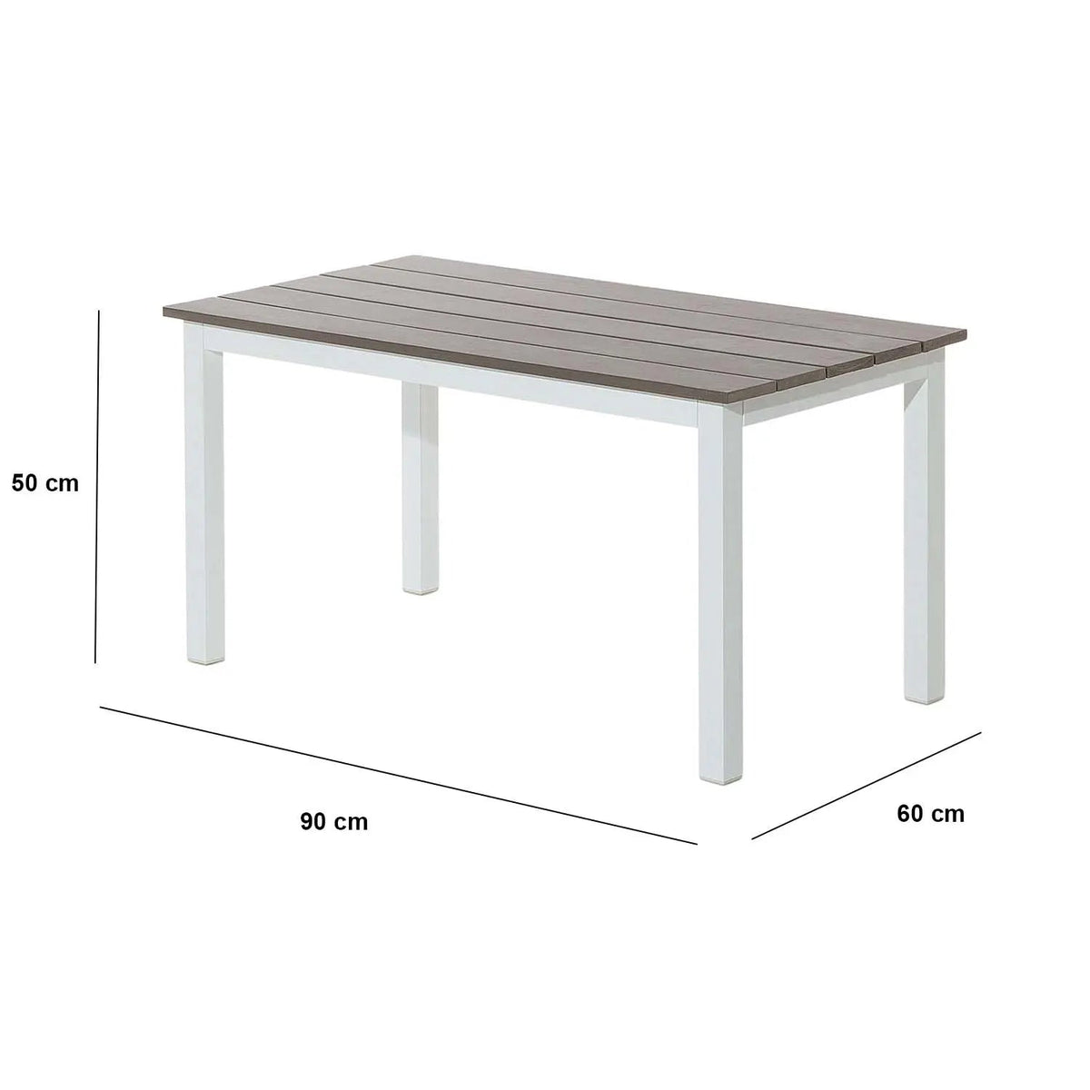 L-shaped aluminum corner for 5 people, a living room table and a side table - OS-326