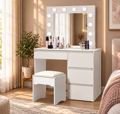High quality MDF wood dresser with pouf - OSM-055