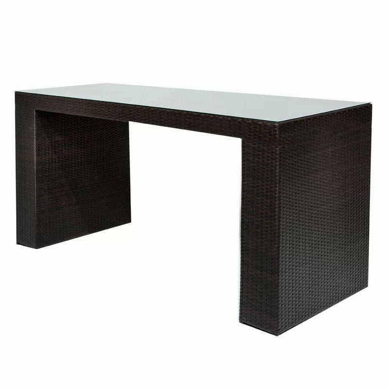 Rona Garden Bar Set - 6 Chairs and Table - Burnt Brown Rattan