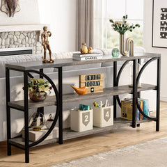 كونسول معدني مع خشب MDF – تصميم عصري وأنيق
