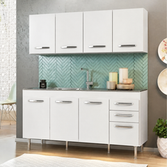 High-quality MDF wooden kitchen with stainless steel legs – an elegant, modern design