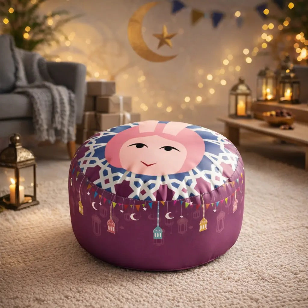 Ramadan Velvet Ottoman Model OS-RAM-056 Comfortable Foam Filling and Practical Design for the Modern Home