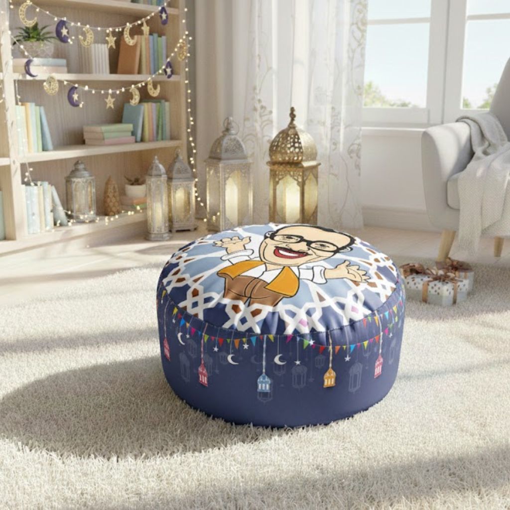 Ramadan Velvet Ottoman Model OS-RAM-058 with Comfortable Foam Filling and Practical Design for a Distinctive Seat