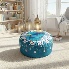 Ramadan velvet ottoman model OS-RAM-057 with comfortable foam filling and a warm touch for family seating