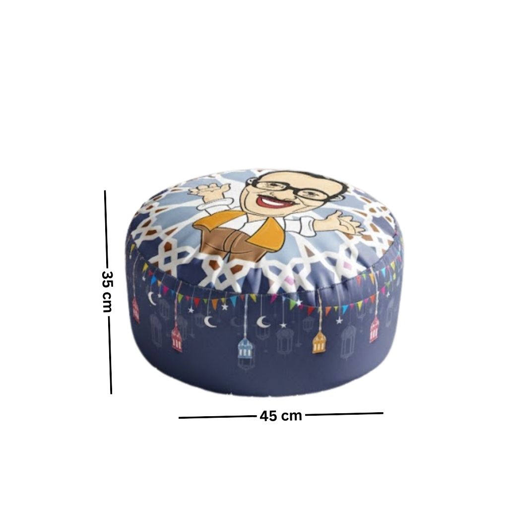 Ramadan Velvet Ottoman Model OS-RAM-058 with Comfortable Foam Filling and Practical Design for a Distinctive Seat