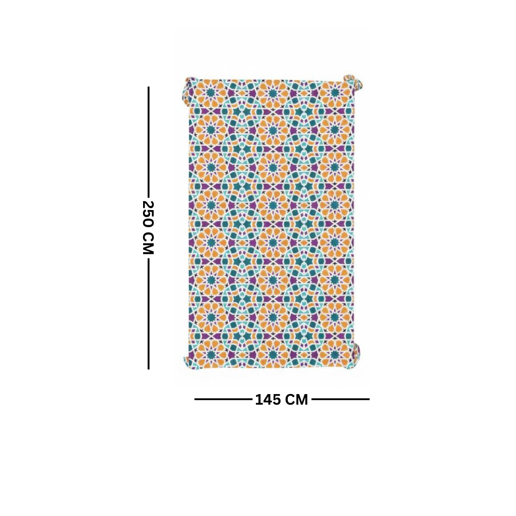 Ramadan Dining Tablecloth 250×145 cm Velvet Sabia Imported – Luxurious Design for Ramadan Gatherings | OS-RAM-077