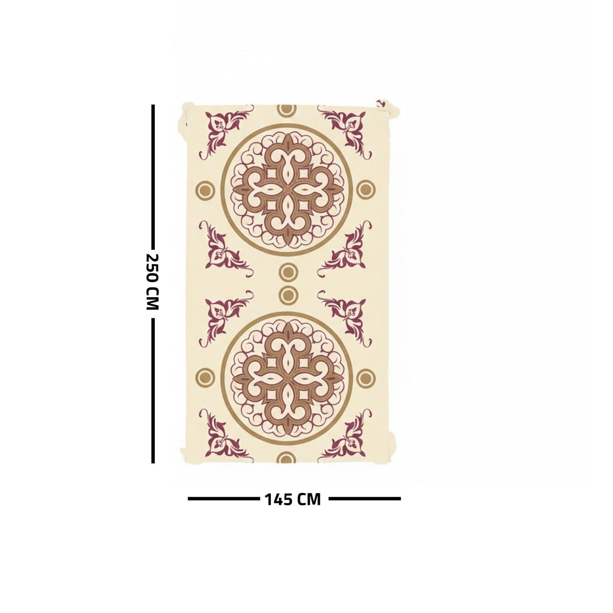 Ramadan Dining Tablecloth 250×145 cm Velvet Sabia Imported – Luxurious Design for Ramadan Gatherings | OS-RAM-090