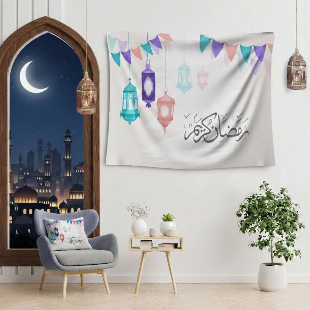 Ramadan wall hanging velvet tapestry model OS-RAM-115 distinctive design for Ramadan decoration