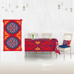 Ramadan Dining Tablecloth 250×145 cm Velvet Sabia Imported – Luxurious Design for Ramadan Gatherings | OS-RAM-089