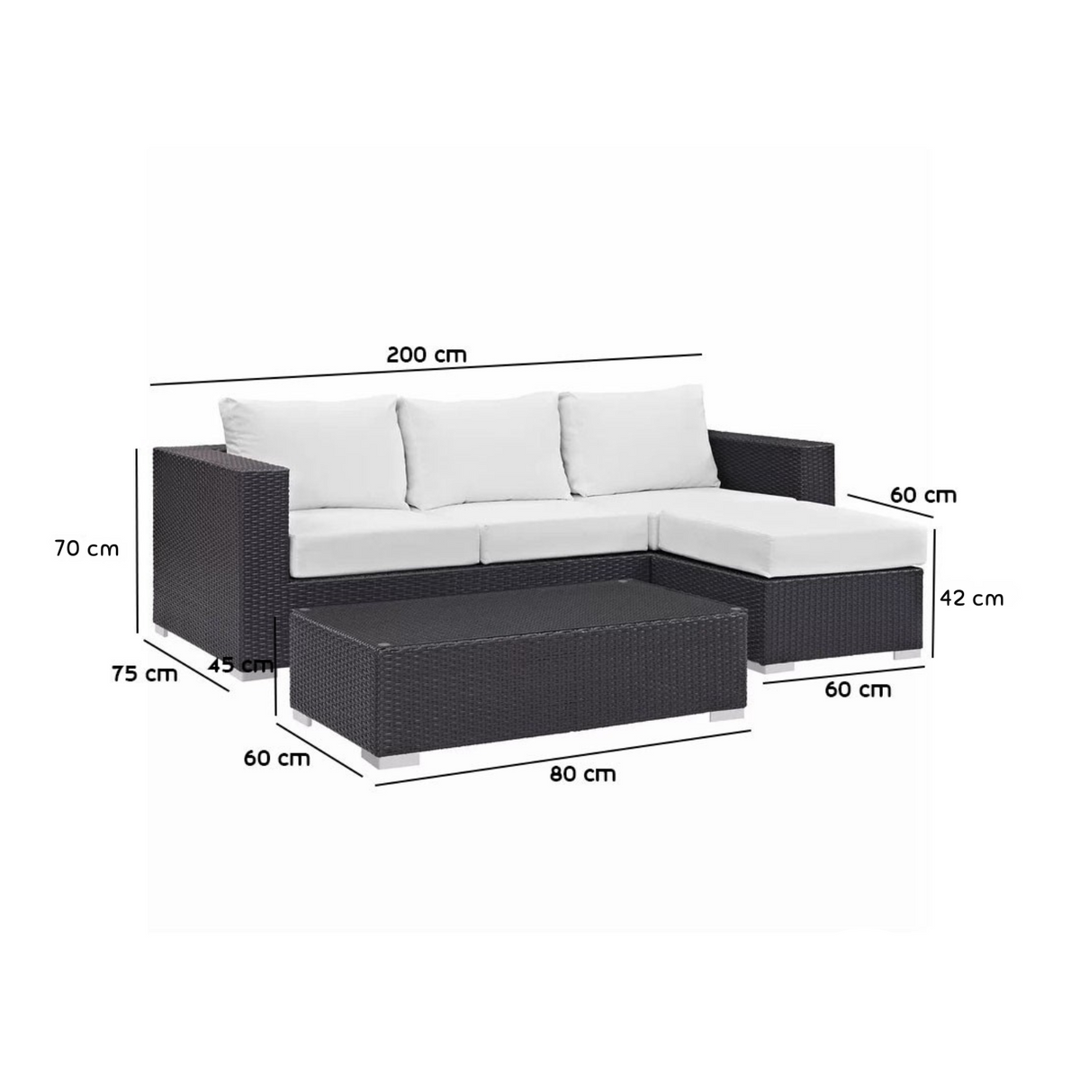 VIP Rattan set for family, accommodates 4 people