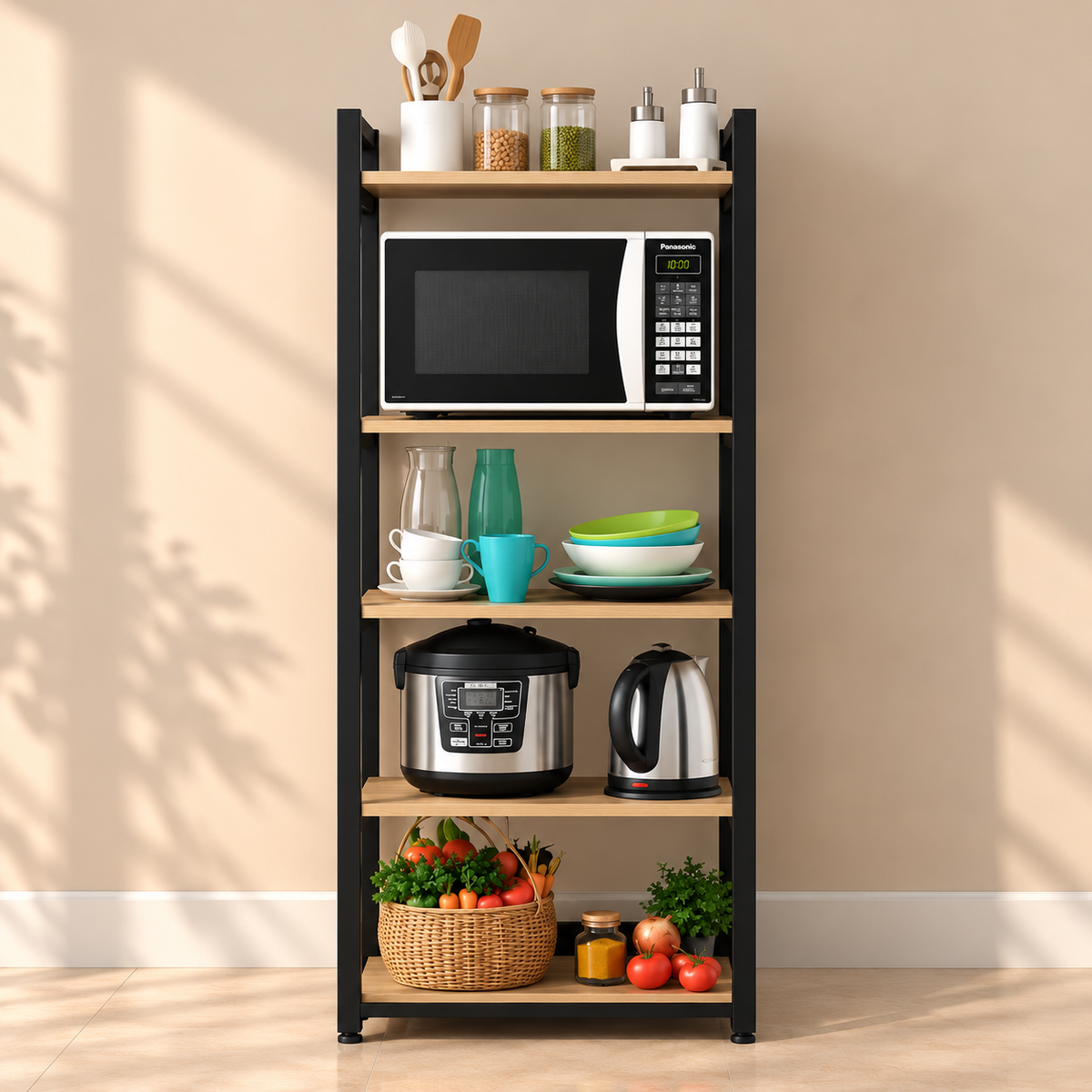 Kitchen display unit, steel and wood - SRS-046