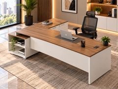 High-quality MDF wooden manager’s desk with a modern design – Model OAL-055