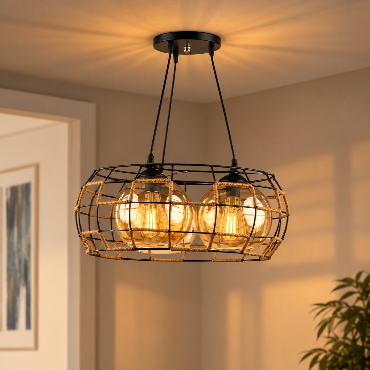 Aluminum chandelier with a luxurious modern design