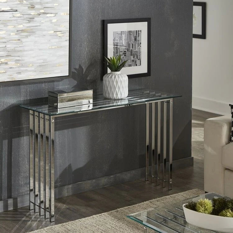 Iron and glass console – modern elegant design