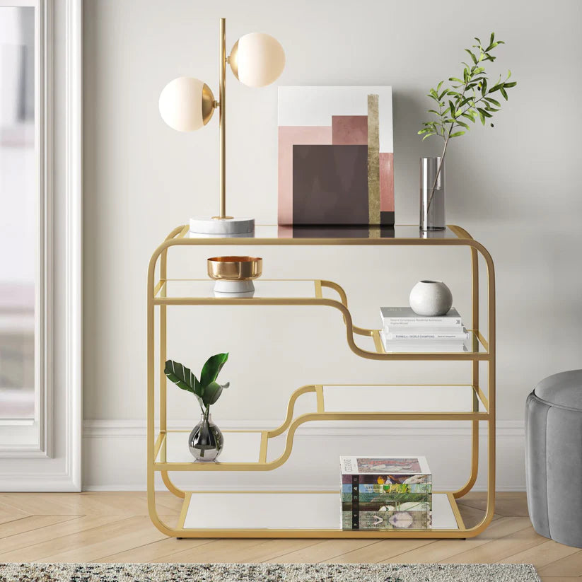 Modern iron and glass console – elegant and contemporary design