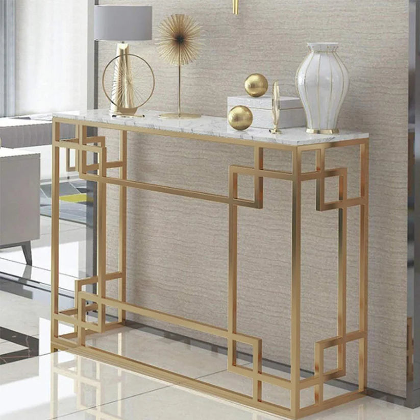 Modern console with painted iron materials and marble – elegant design