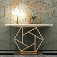 Iron console with marble surface – elegant modern design 120 cm
