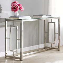 Iron console with glass surface – modern elegant design
