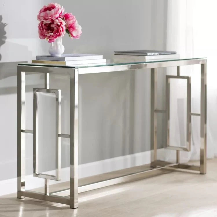Iron console with glass surface – modern elegant design