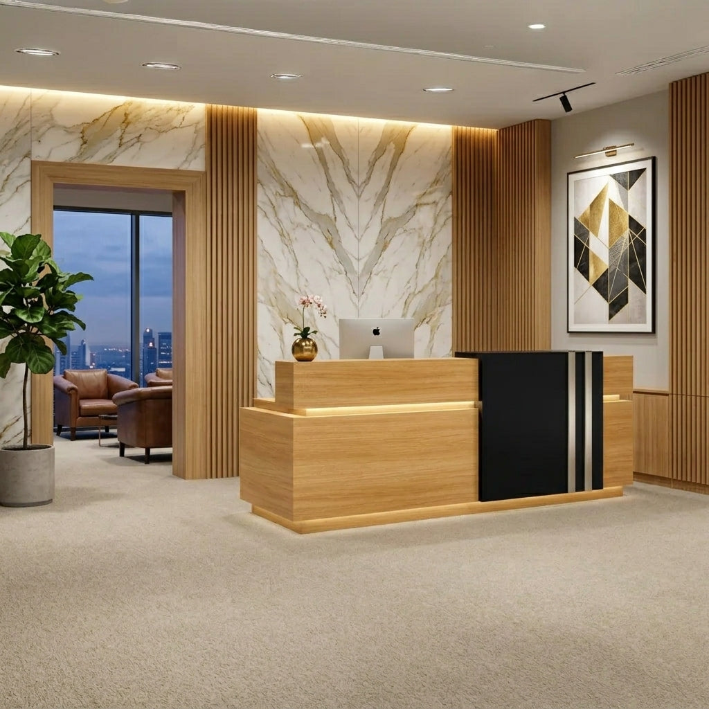 مكتب استقبال - Reception Counter - خشب MDF اسباني - CEM-105