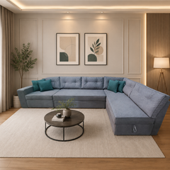 Manx 3-seat sofa with full back - red beech wood - HST-053