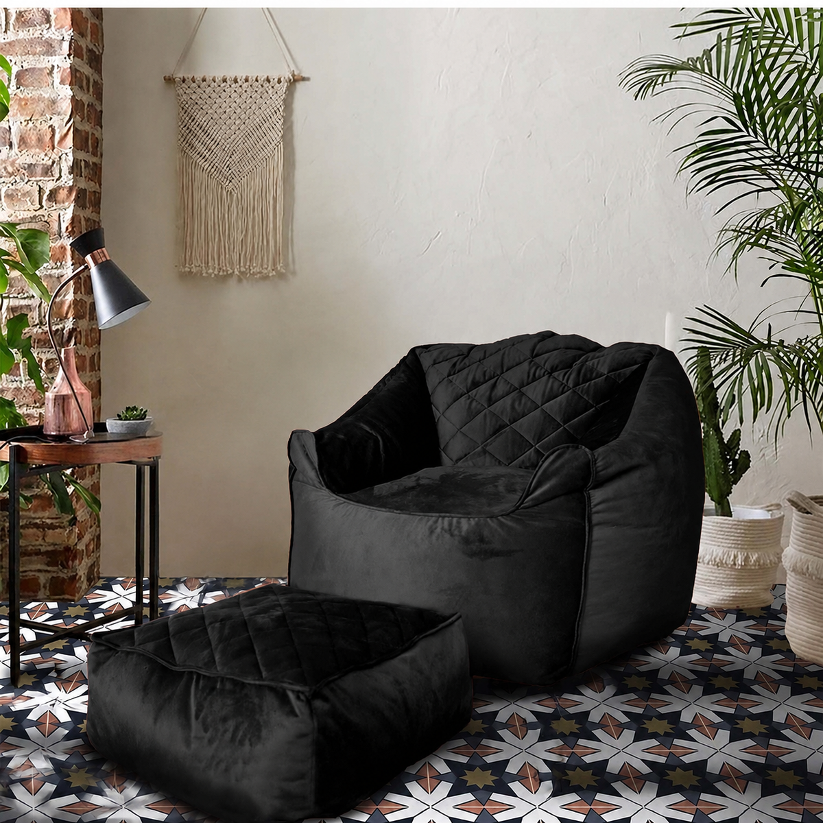 High-Quality Velvet Bean Bag and Pouf - CMF-017