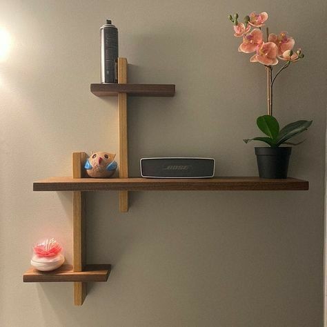 Natural Pine Wood Wall Shelf – Model CHW-121 from Oscar Furniture