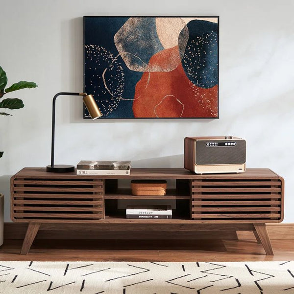 TV unit made of plywood with natural oak veneer – model CHW-147 from Oscar Furniture