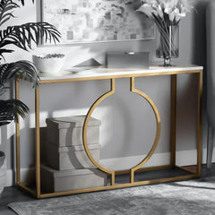 Modern iron and Turkish marble console – a touch of luxury and modernity