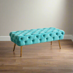 Full Bench – Modern Design of Rust-Resistant Treated Steel with Velvet Fabric