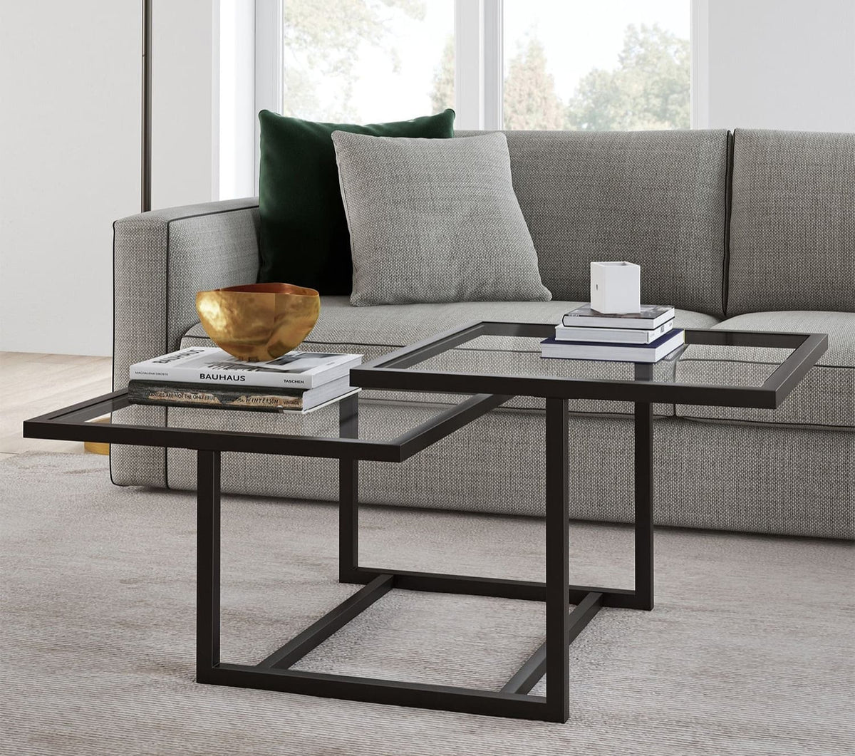 Christine coffee table 100 * 50 black glass
