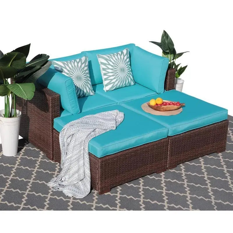 Stark rattan set for 4 persons