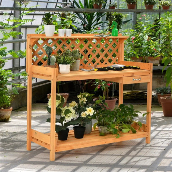 Wooden stand for garden flowers