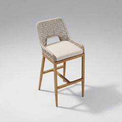 Beech Wood Bar Stool with Treated Ropes in a Luxurious Modern Design