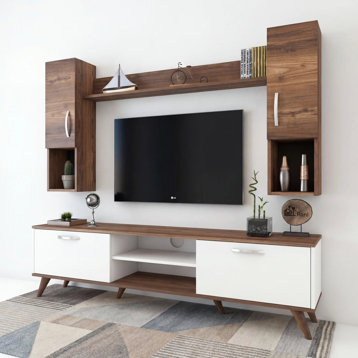 ترابيزة تليفزيون مع وحدات اضافية خشب MDF عالي الجودة - HFS-127