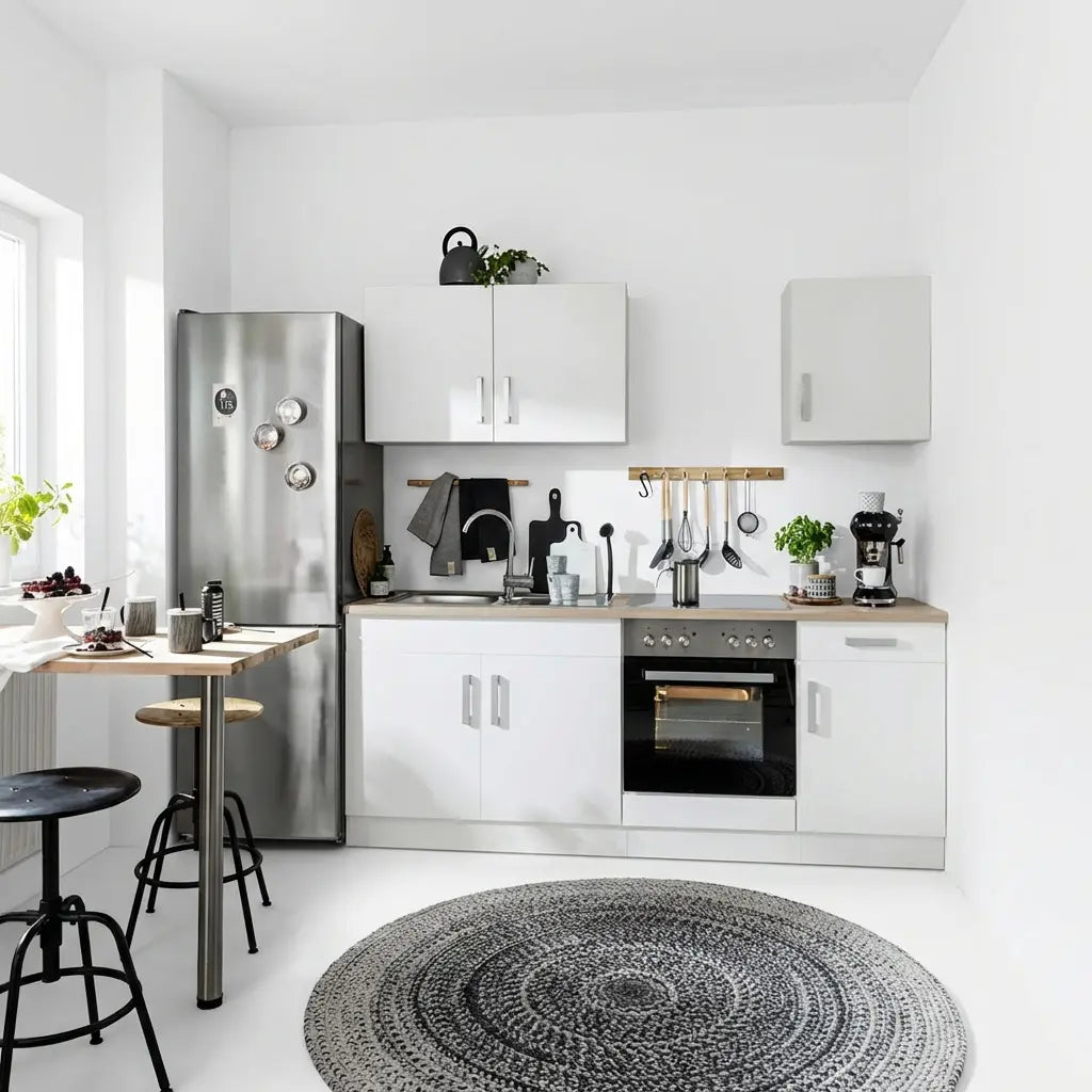 Complete kitchen with wood countertops with MDF layer - KYN-155