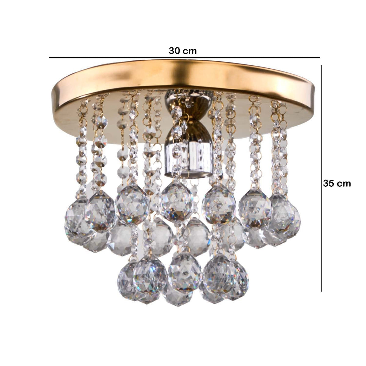 Small crystal and stainless steel chandelier with a luxurious touch