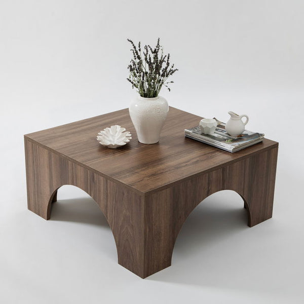Square brown coffee table – elegant modern design